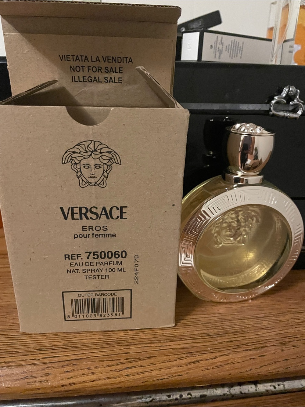 Versace Eros Pour Femme Gold and Clear Decorative Fragrance Bottle